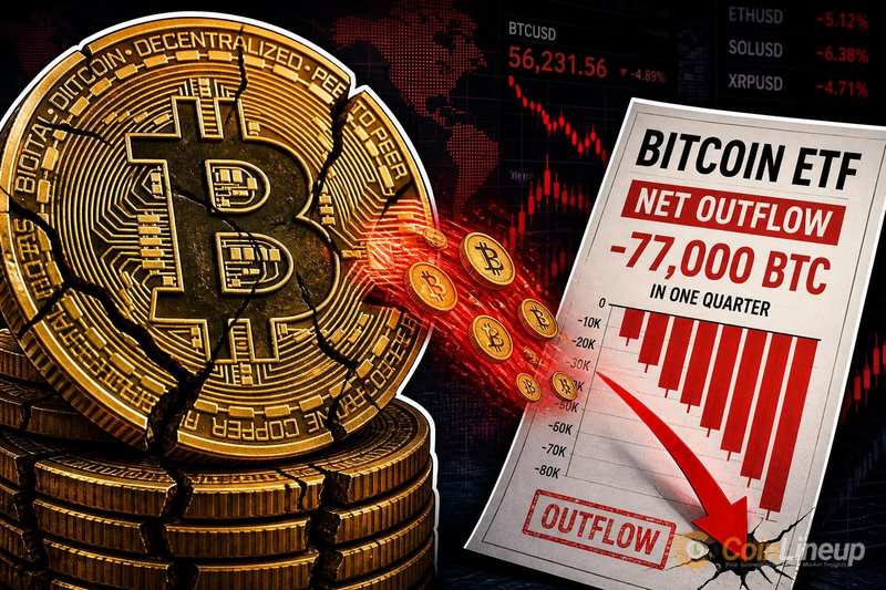 Gli ETF su Bitcoin hanno perso 77.000 BTC in un trimestre mentre gli investitori retail hanno guidato i deflussi