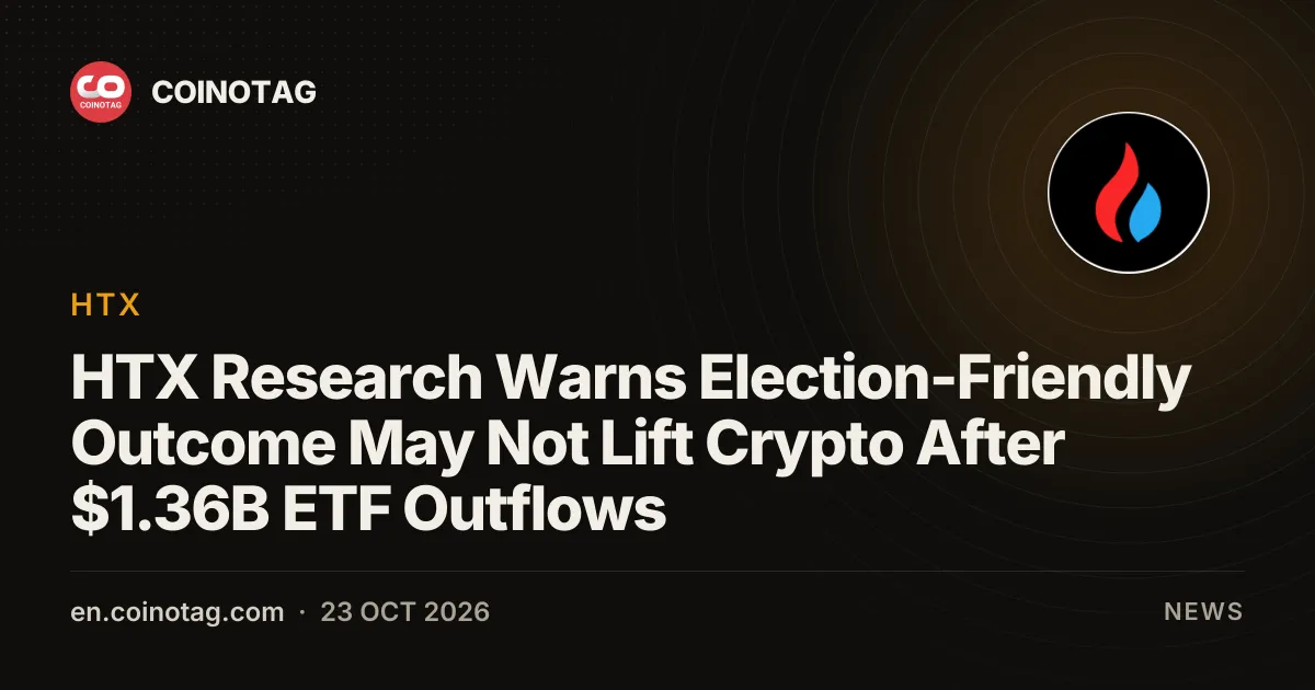 HTX Research: przyjazny kryptowalutom wynik wyborów śródokresowych w USA może nie wzmocnić kryptowalut po odpływie 1,36 mld USD z ETF