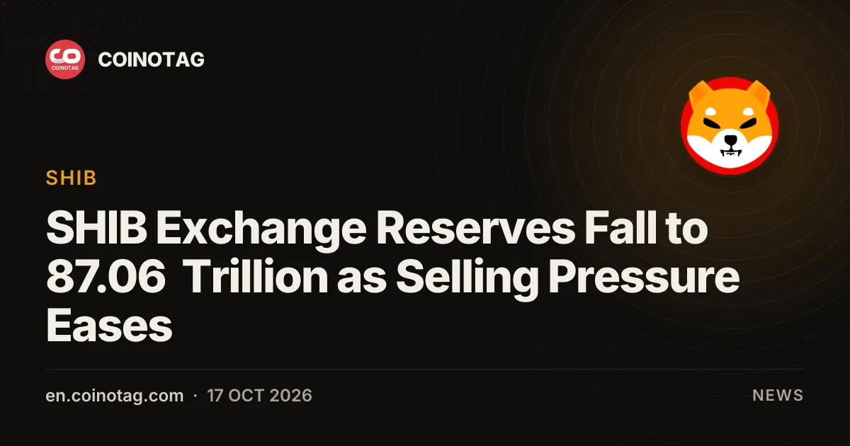 Резервы SHIB на биржах упали до 87,06 трлн токенов на фоне ослабления давления продавцов