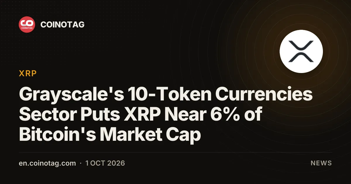 Grayscales 10-Token-Currencies-Sektor setzt XRP nahe 6 % der Bitcoin-Marktkapitalisierung
