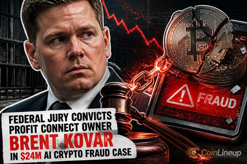 聯邦陪審團裁定 Profit Connect 負責人 Brent Kovar 在 2,400 萬美元 AI 加密龐氏騙局案中罪成