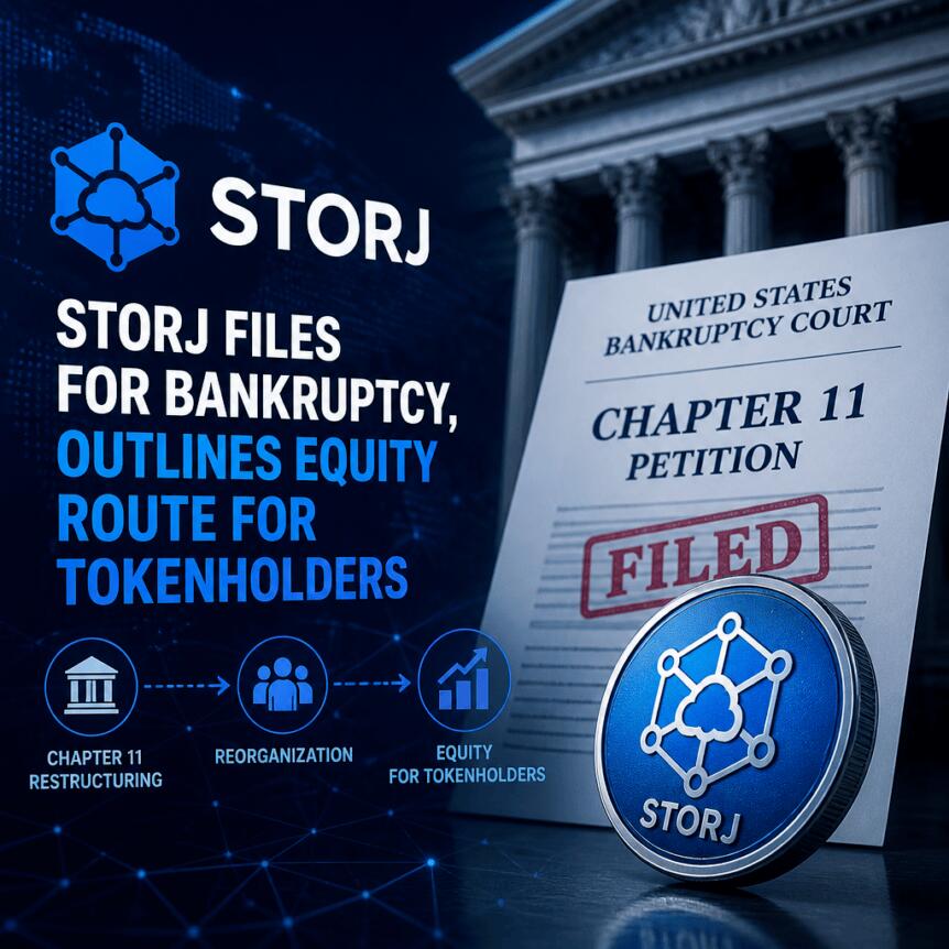Storj подала заявление по Chapter 11 и планирует возможный путь к долевому участию для держателей STORJ