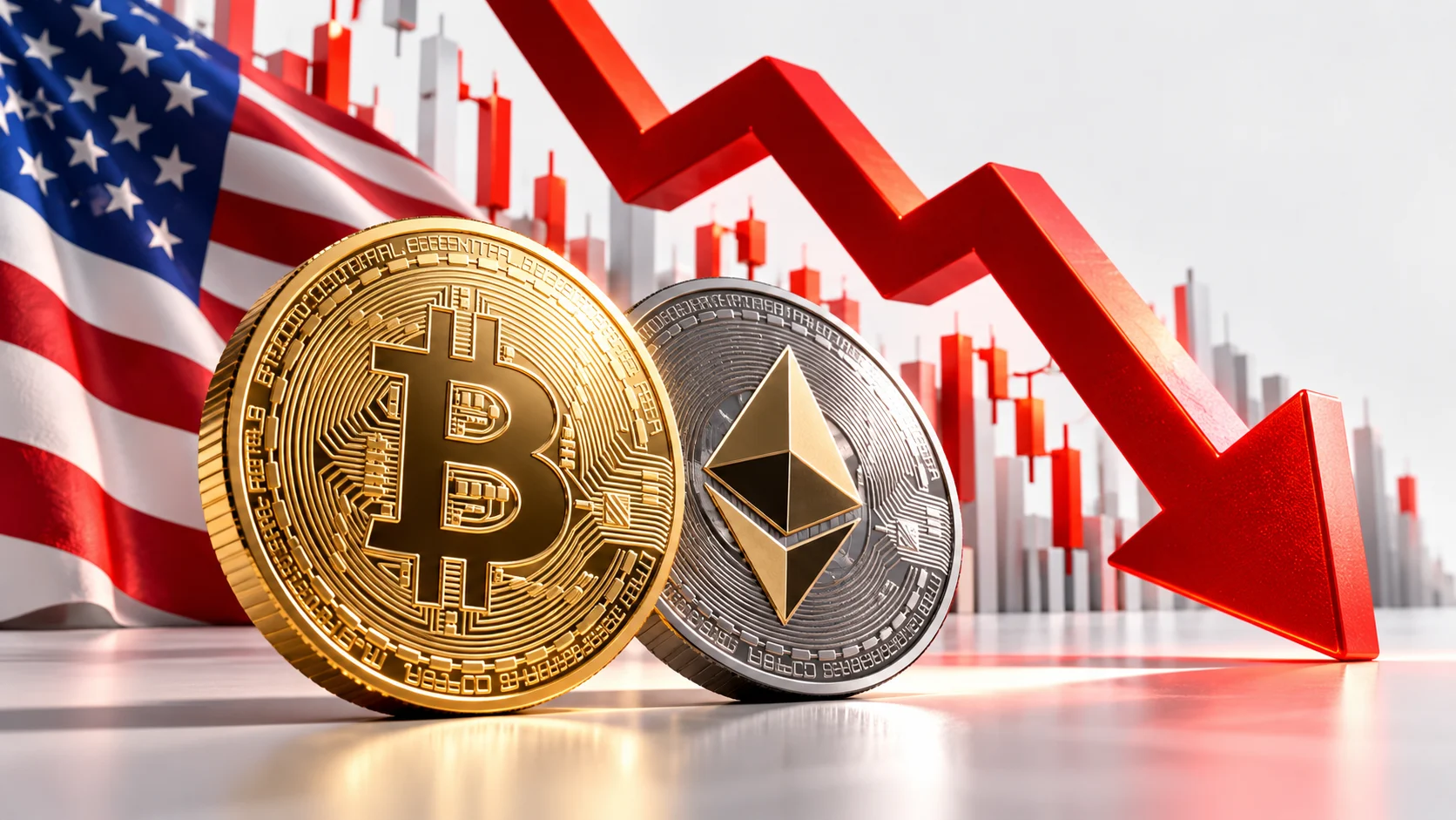 Bitcoin i Ethereum tracą, gdy gorąca inflacja w USA wyzwala prawie 1 miliard dolarów likwidacji na krypto
