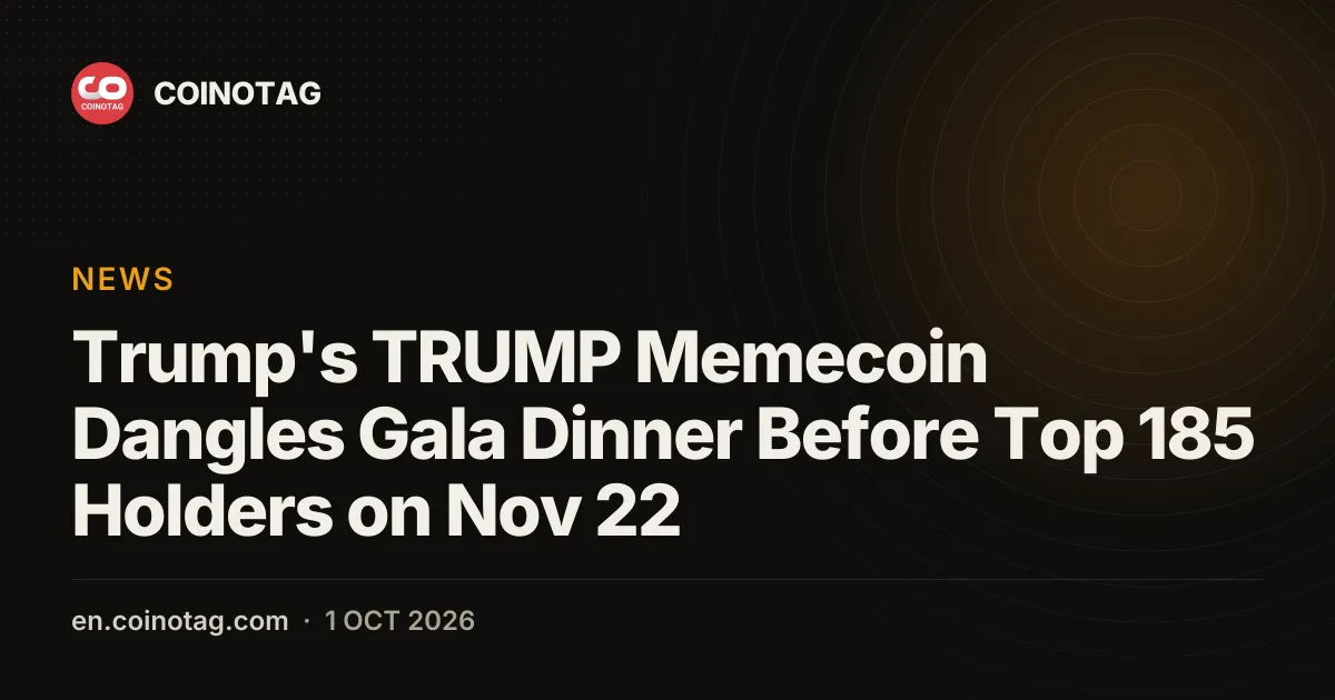 Мемкоин TRUMP Трампа предложит третий гала-ужин топ-185 держателям 22 ноября