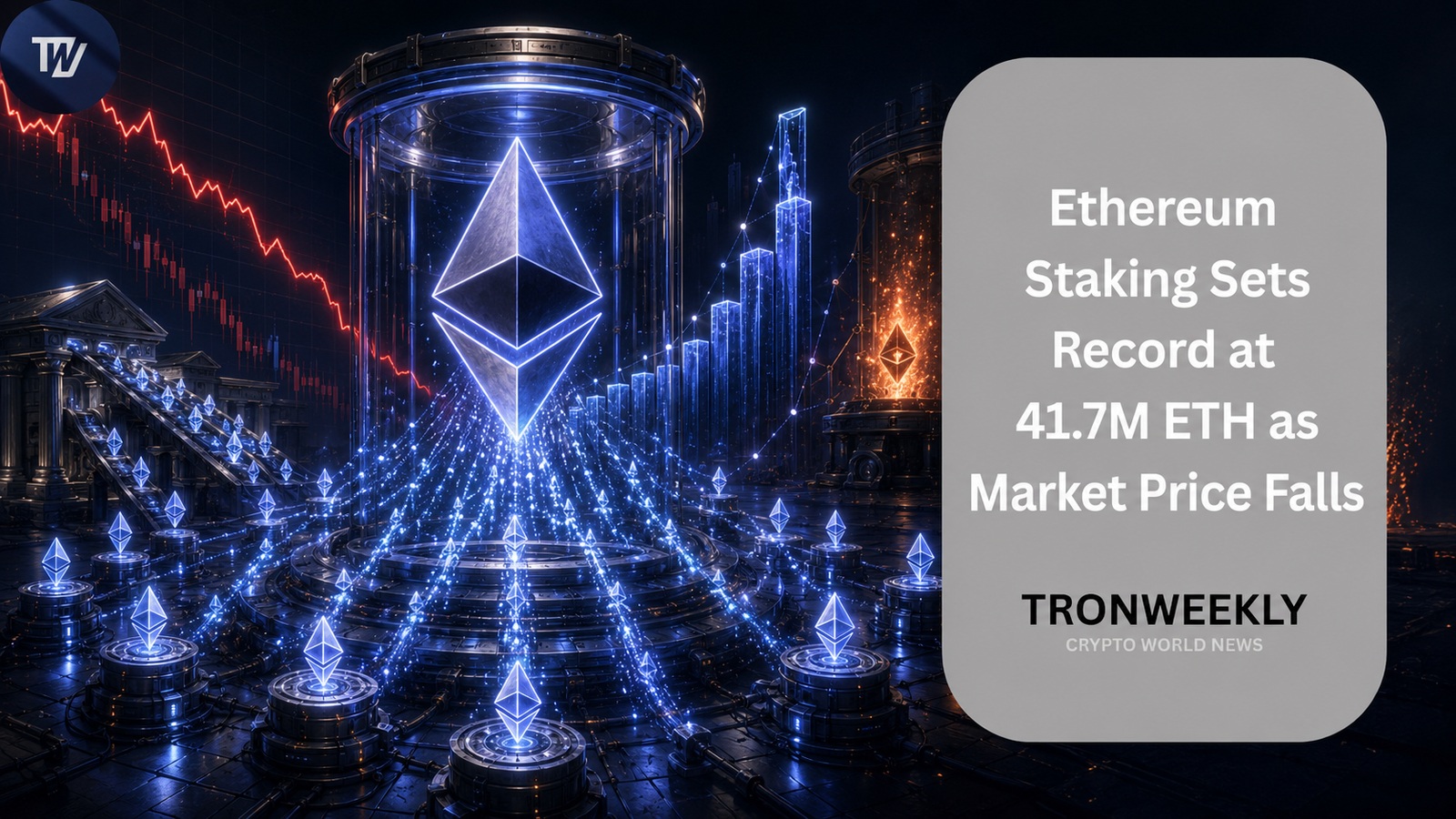 Ethereum Staking Hits Record 41.7M ETH as Price Declines Through 2026