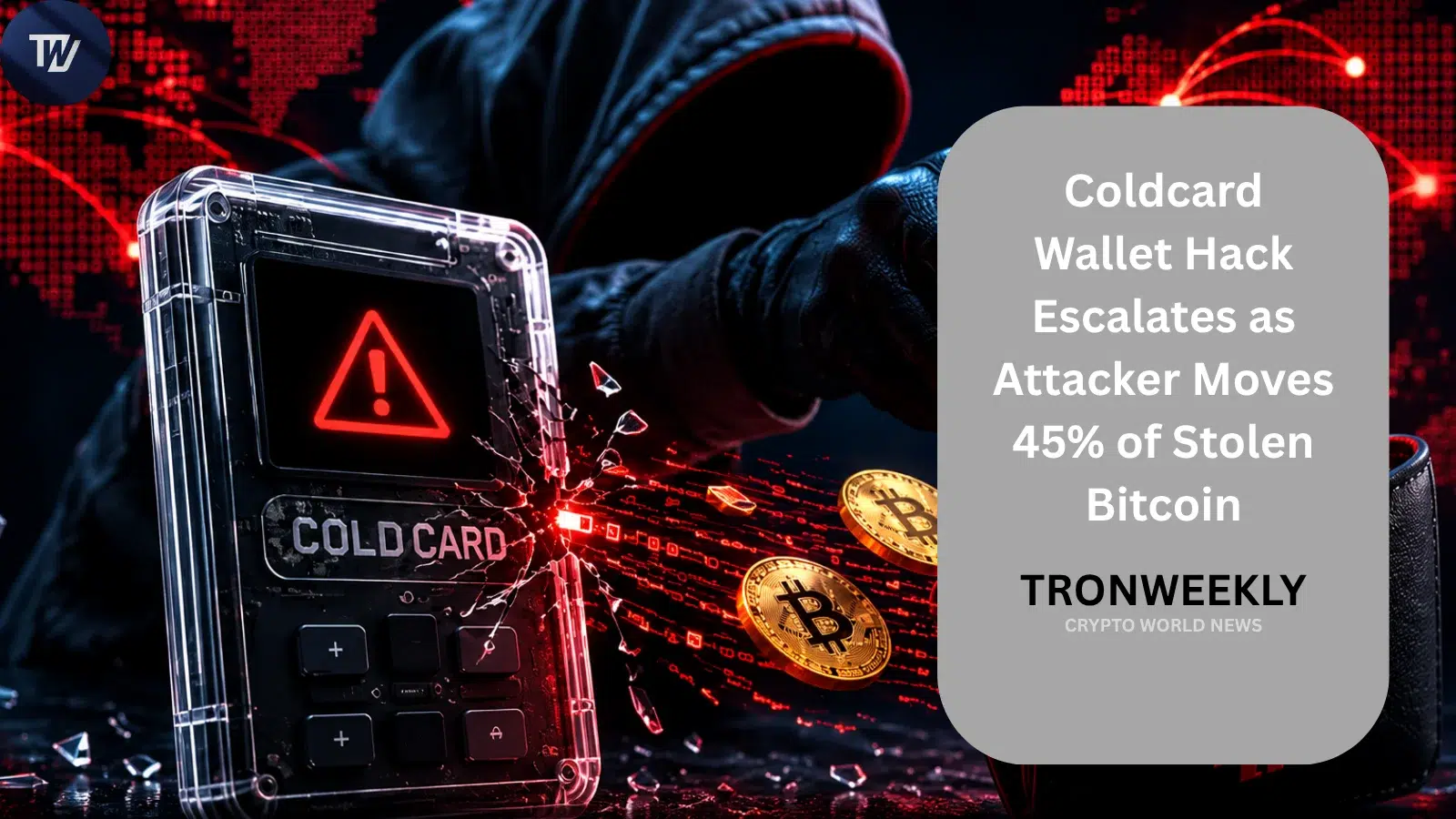 Хакер Coldcard переместил 45% биткоинов, украденных в третьей волне атак, — убытки приблизились к $143,9 млн