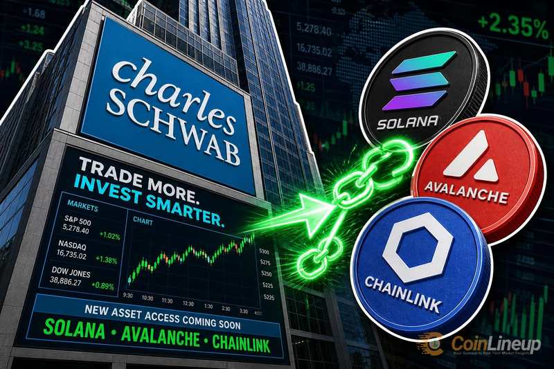 Charles Schwab、Schwab CryptoアカウントにSolana、Avalanche、Chainlinkの取引を追加へ