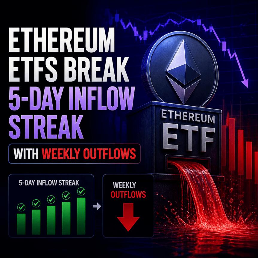 Gli ETF spot su Ethereum negli Stati Uniti interrompono la serie di cinque giorni di afflussi con deflussi venerdì