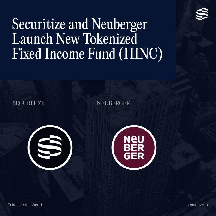 Neuberger Berman 與 Securitize 推出 HINC——其首檔代幣化基金