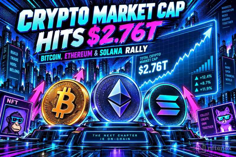 Crypto-marktkapitalisatie bereikt $2,76 biljoen nu Bitcoin, Ethereum en Solana rallyen