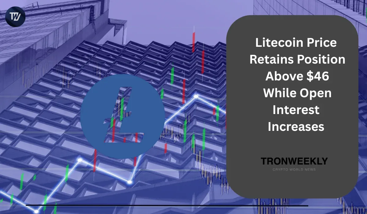 Litecoin hält sich nahe $46, während Open Interest auf über $330 Millionen steigt