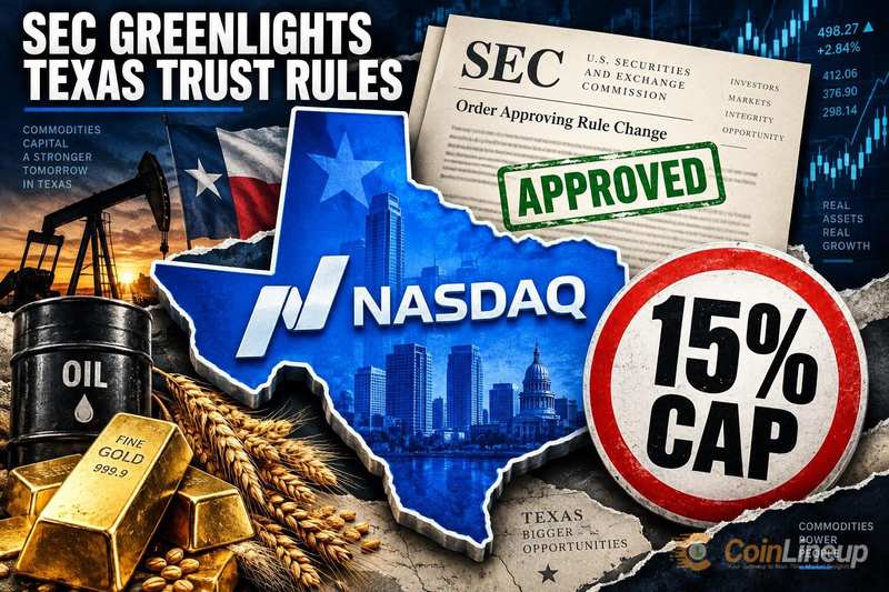 SEC批准纳斯达克德州交易所规则，允许符合条件的商品信托将最多15%的资产置于标准上市规则之外