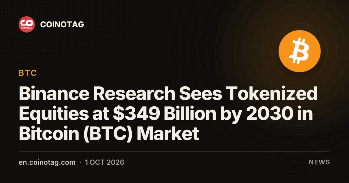 Binance Research прогнозирует рост токенизированных акций до 349 млрд долларов к 2030 году