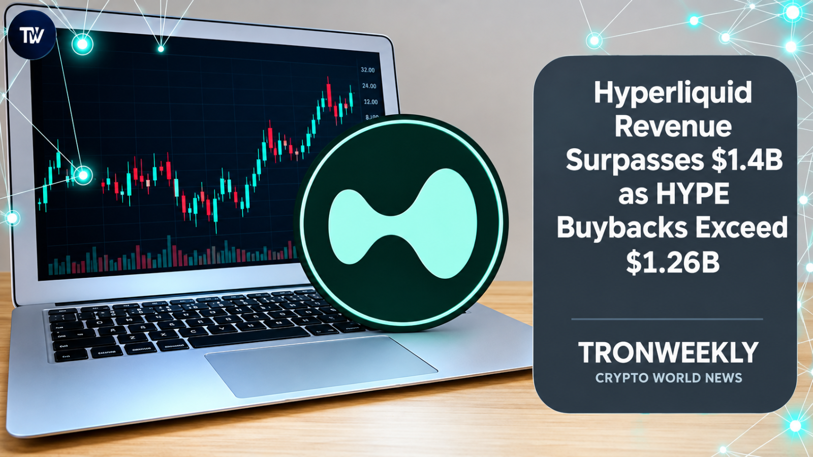 Выручка Hyperliquid превысила $1,4 млрд, а выкупы HYPE — $1,26 млрд