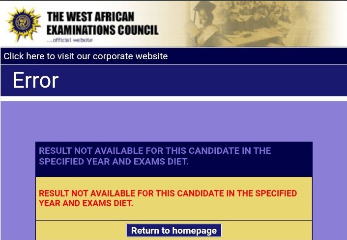 Il portale dei risultati WAEC torna online dopo gli errori di accesso segnalati dai candidati dopo la pubblicazione dei risultati WASSCE 2026