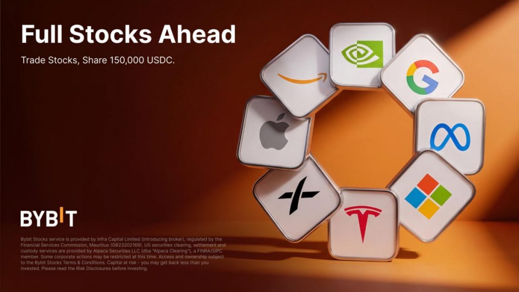 Bybit uruchamia kampanię „Full Stocks Ahead” z pulą nagród 150 000 USDC dla nowej usługi handlu akcjami