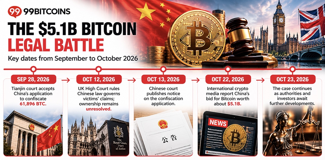 Китай добивается конфискации 61 896 BTC на $5,1 млрд, пока HSBC запускает стейблкоин RedCoin в Гонконге