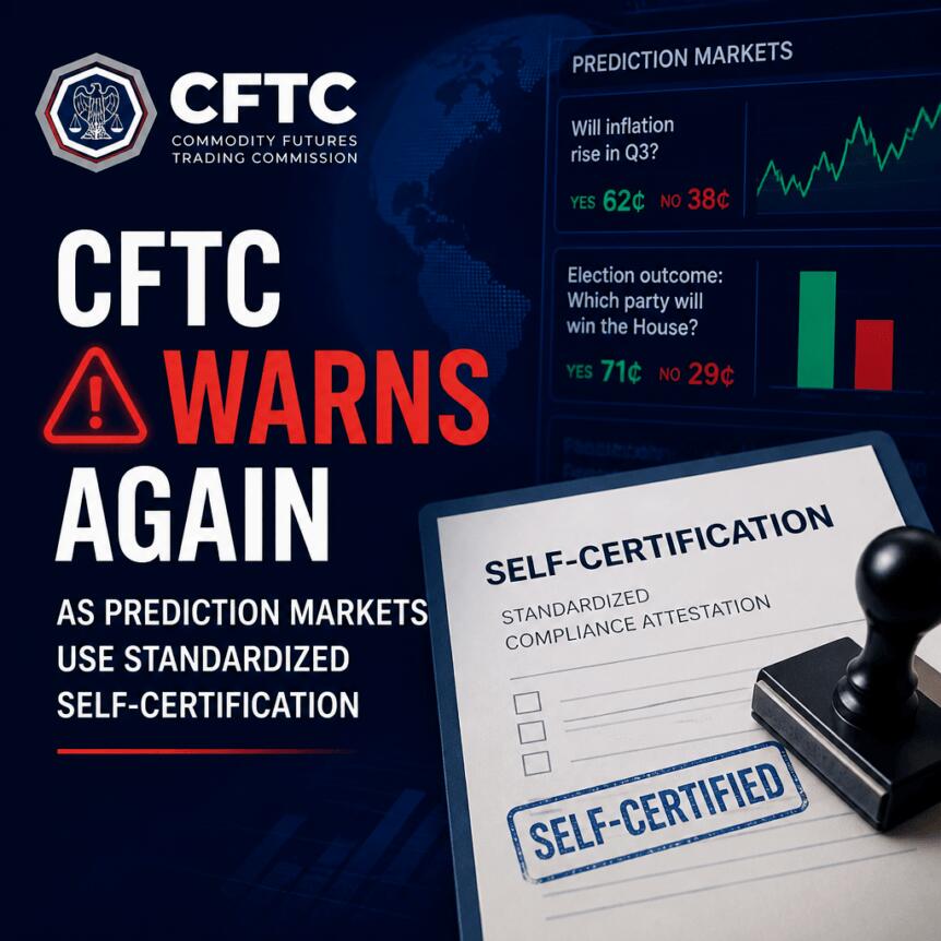 CFTC вновь предупредила о самосертификации контрактов на рынках прогнозов