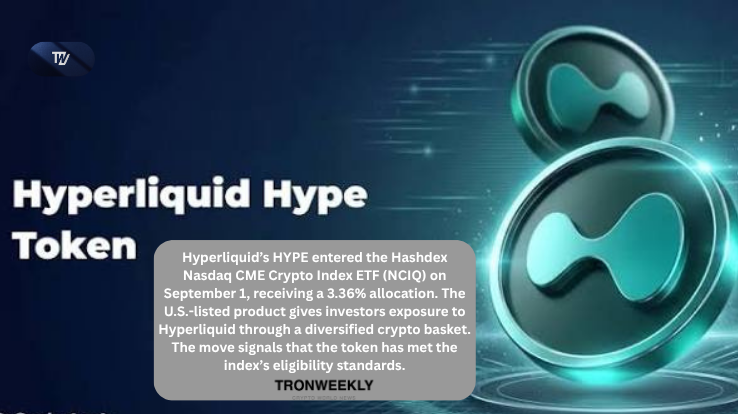 Токен HYPE от Hyperliquid вошёл в ETF Hashdex NCIQ с весом 3,36% в рамках сентябрьской ребалансировки