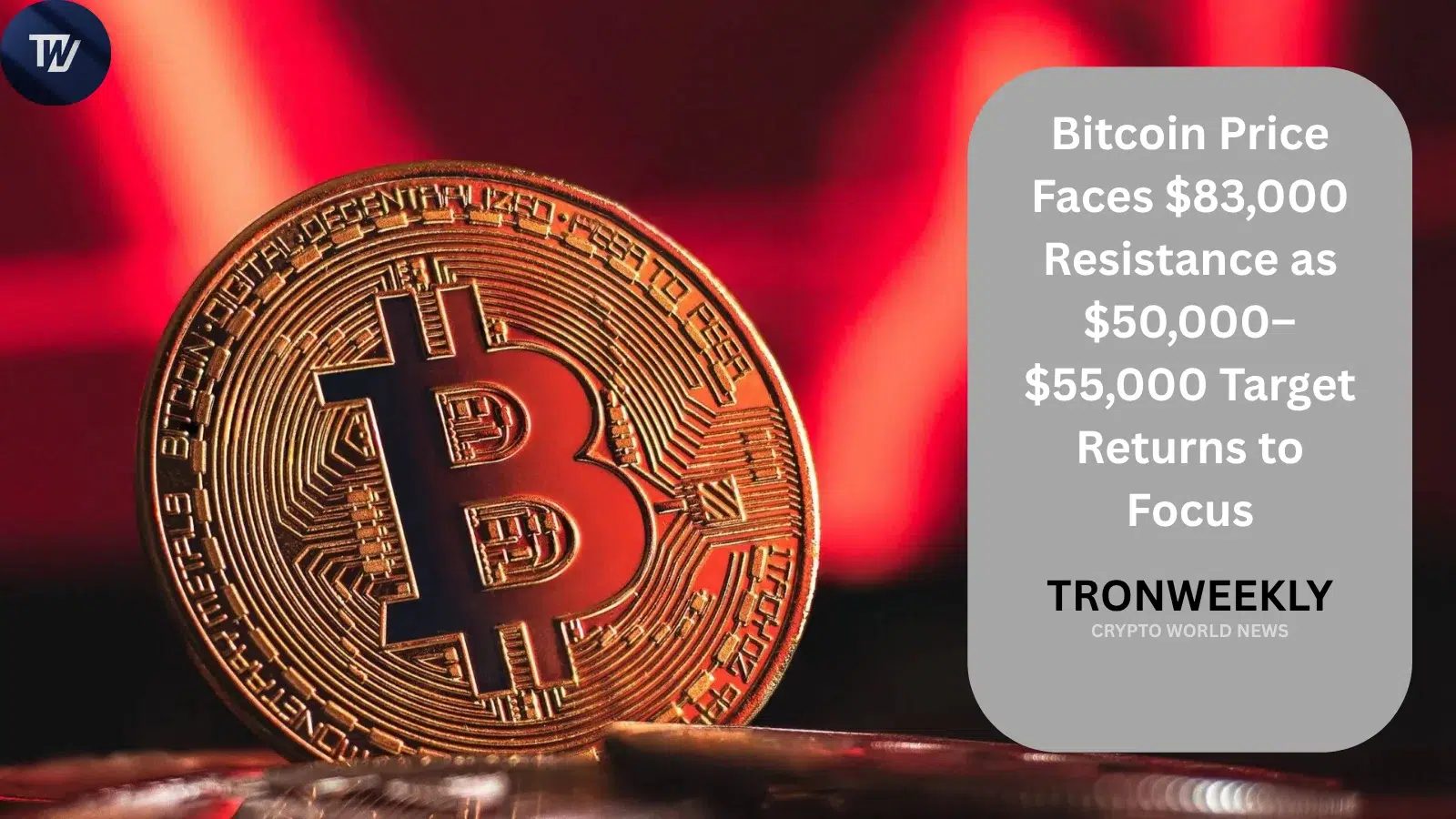 Биткоин сталкивается с ключевым сопротивлением $83 000, пока техническая цель $50 000–$55 000 вновь оказывается в центре внимания