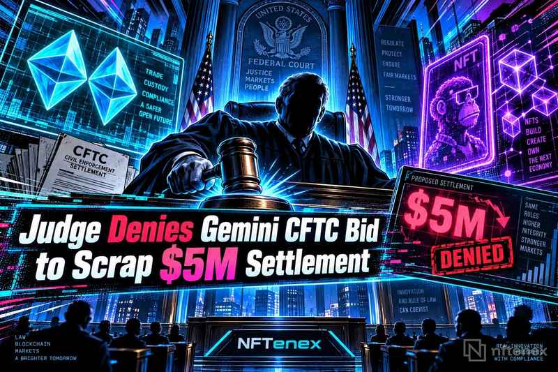 Федеральный судья отклонил совместное ходатайство Gemini и CFTC об отмене урегулирования на 5 млн долларов эпохи Байдена