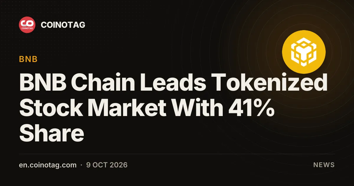 BNB Chain guida il mercato delle azioni tokenizzate con una quota del 41%