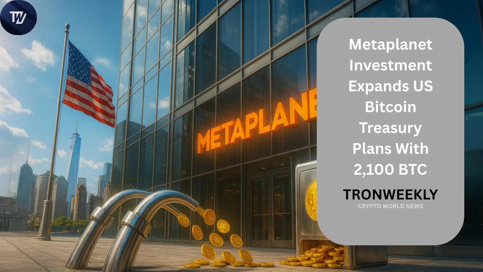 Metaplanet planea impulsar su tesorería de Bitcoin en EE. UU. con un acuerdo de 2.100 BTC
