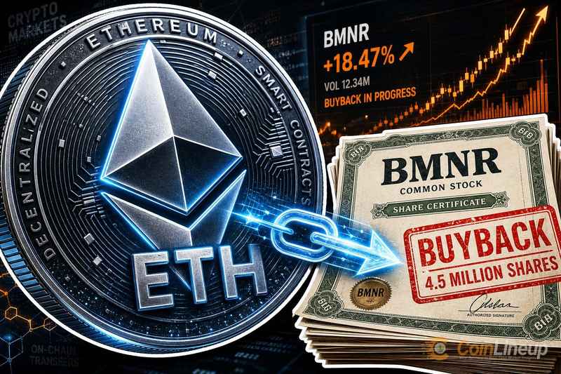 Bitmine Immersion Technologies adquiere 10.399 ETH y readquiere 4,5 millones de acciones BMNR