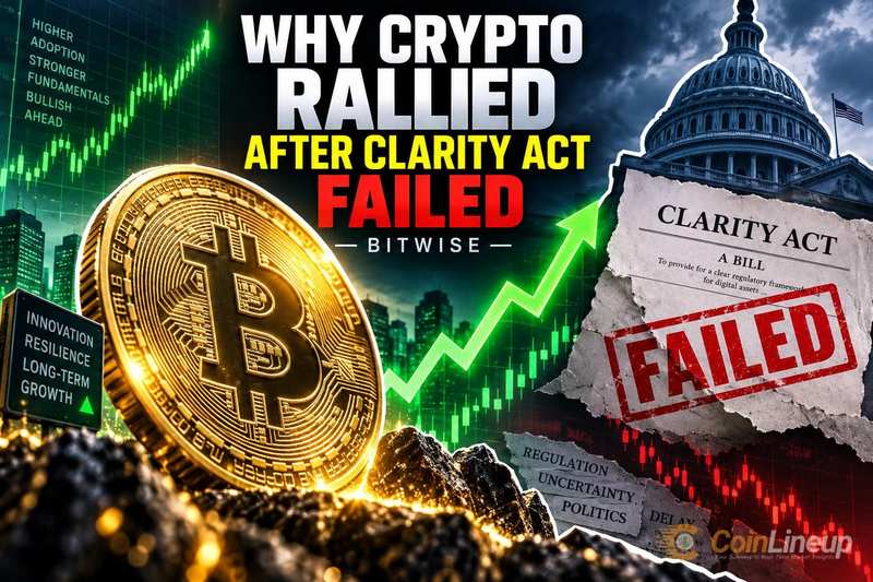 Bitwise spiega perché i prezzi delle crypto sono saliti dopo il fallimento del CLARITY Act