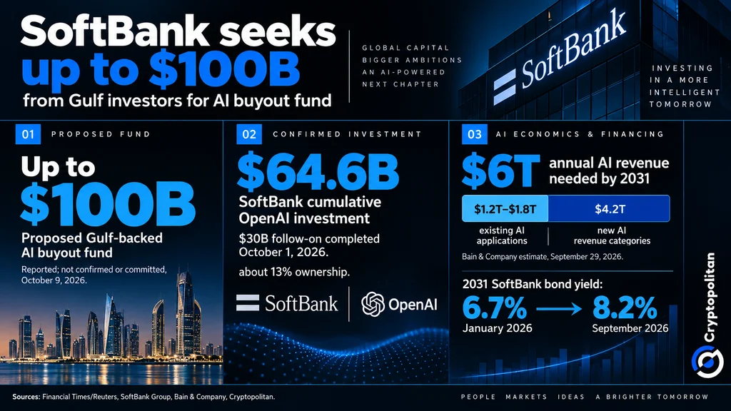 SoftBank Seeks Up to $100 Billion From Gulf Investors for AI Buyout Fund