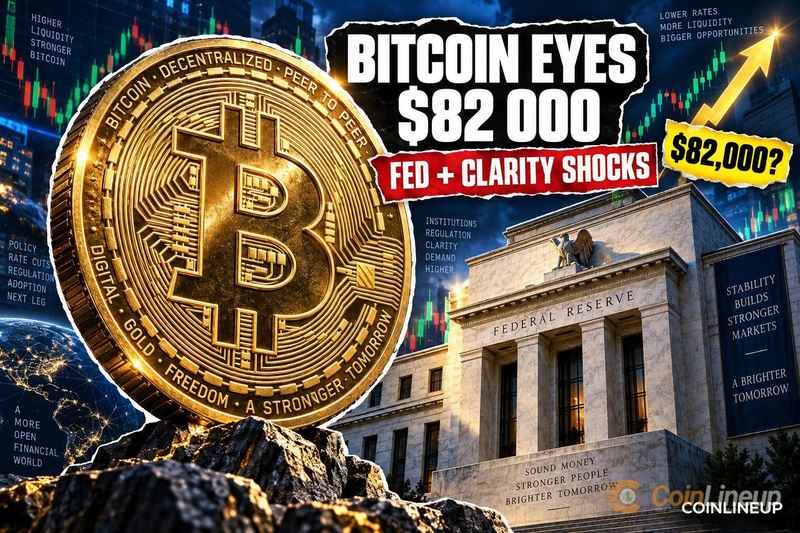 Le Bitcoin approche des 82 000 $ après la décision de la Fed et le vote sur le CLARITY Act