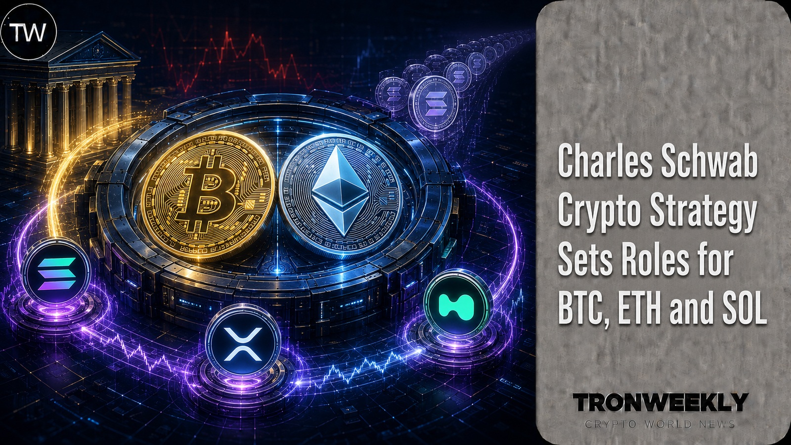Charles Schwab Crypto Strategy Assigns Distinct Roles to BTC, ETH and SOL
