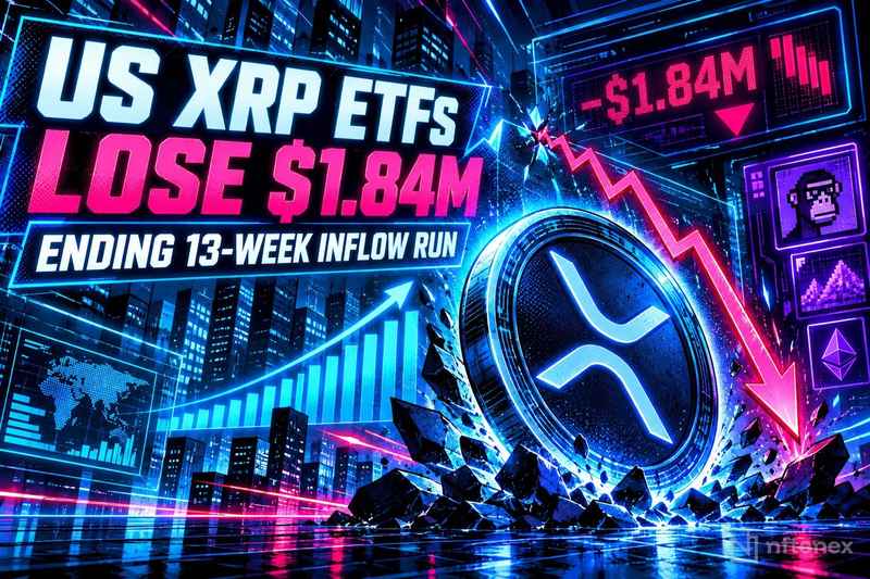 Американские XRP ETF зафиксировали отток $1,84 млн, прервав 13-недельную серию притоков