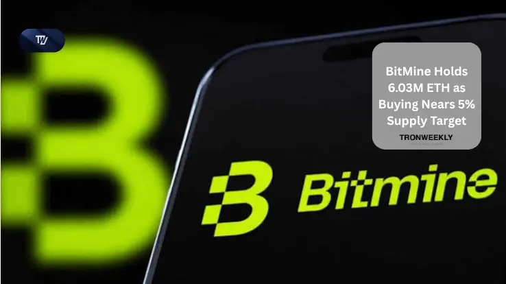 BitMine держит 6,03 млн ETH, поскольку закупки приближаются к цели в 5% предложения
