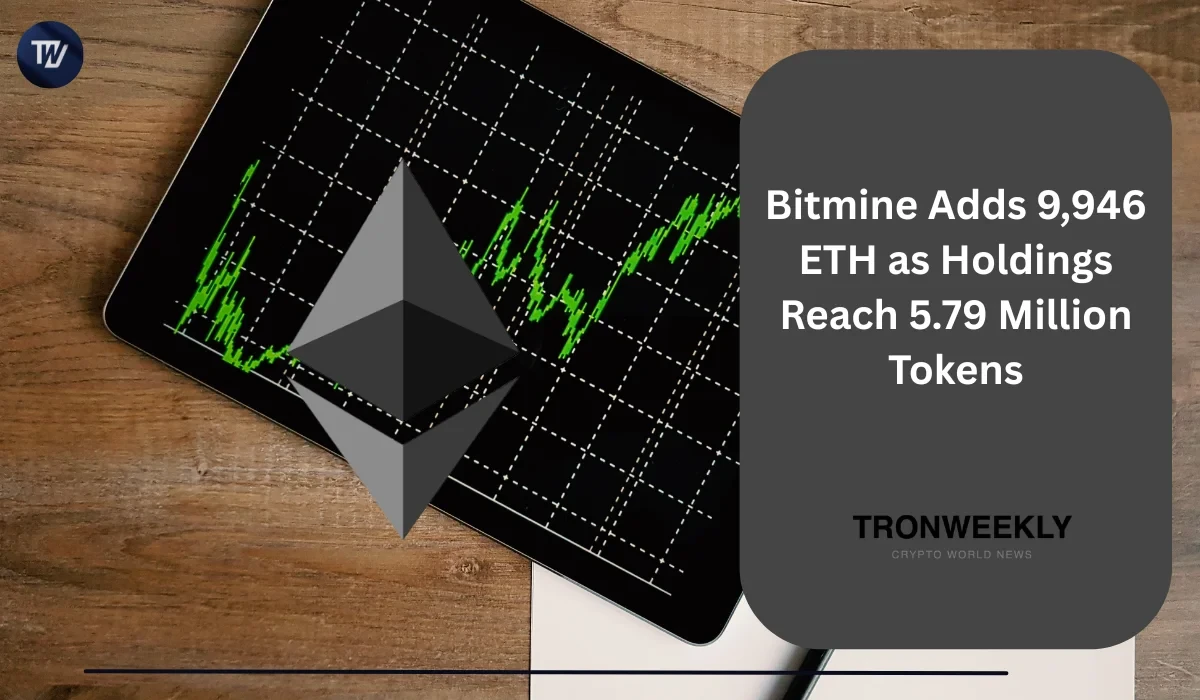 Bitmine Añade 9,946 ETH Mientras sus Tenencias Alcanzan 5.79 Millones de Tokens