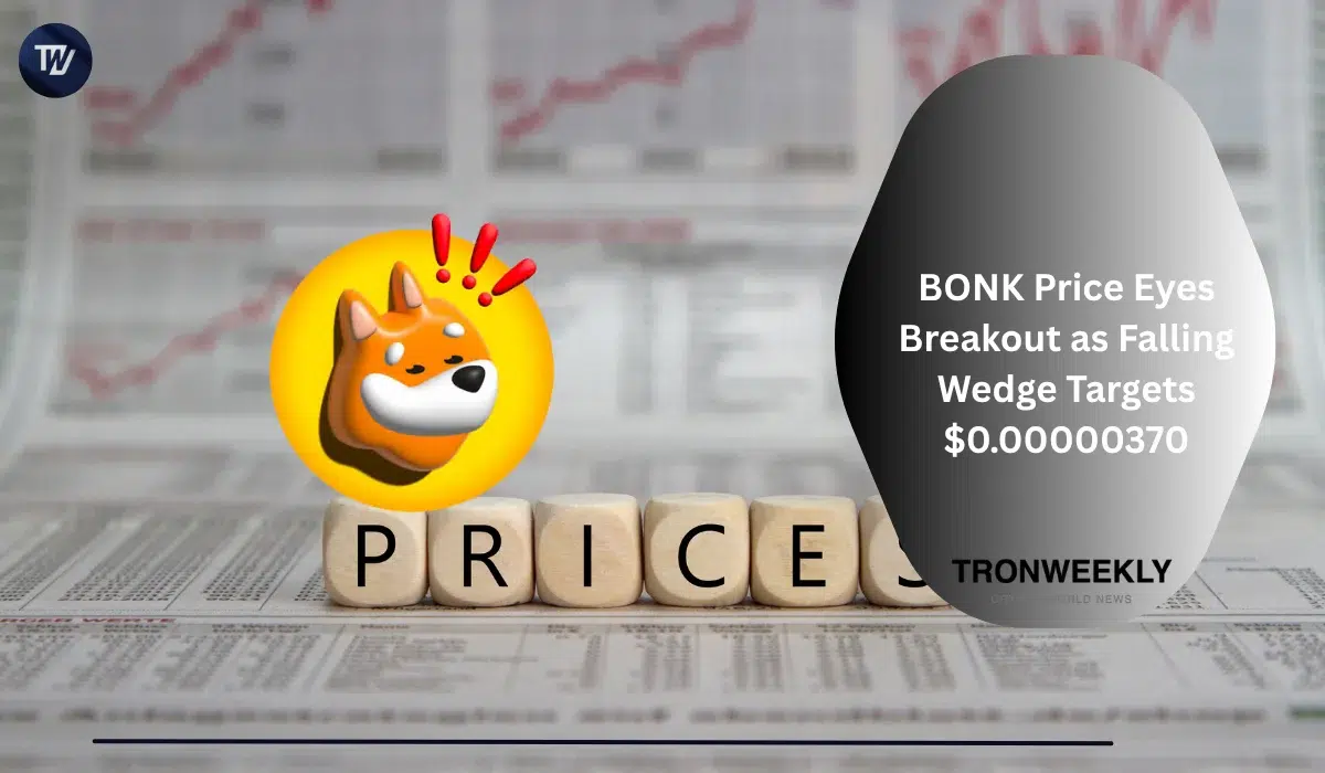 BONK-Preis zielt auf Ausbruch, während ein fallender Keil $0.00000370 anvisiert