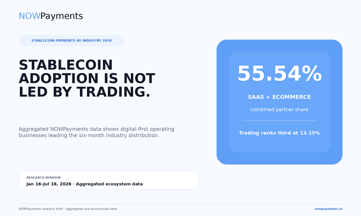 Данные NOWPayments: SaaS и eCommerce превращают стейблкоины в бизнес-инфраструктуру