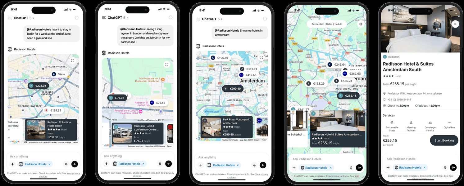 Radisson startet ChatGPT-App für Hotelsuche und Buchung