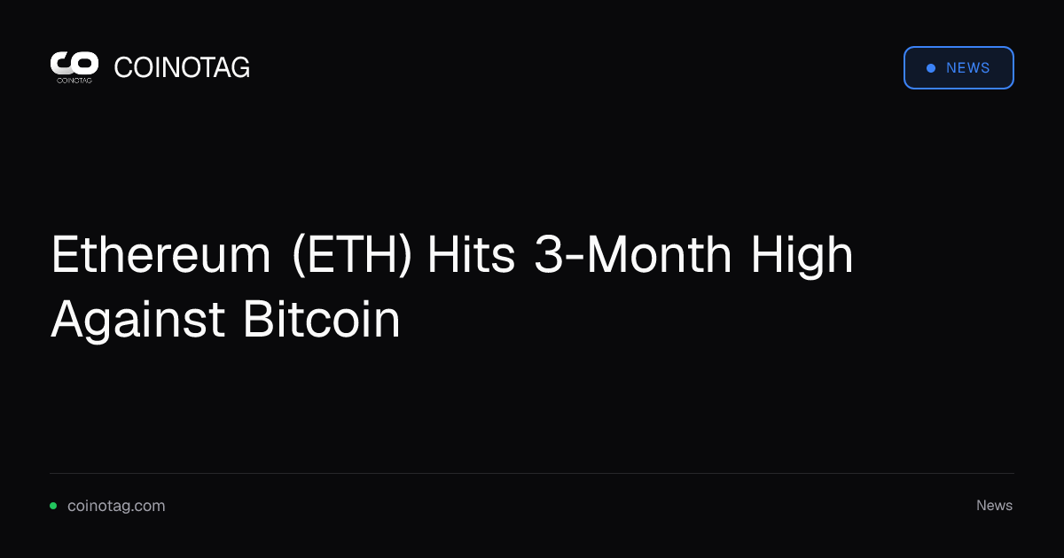 Ethereum достиг трехмесячного максимума к Bitcoin на фоне притоков в ETF и ликвидаций коротких позиций