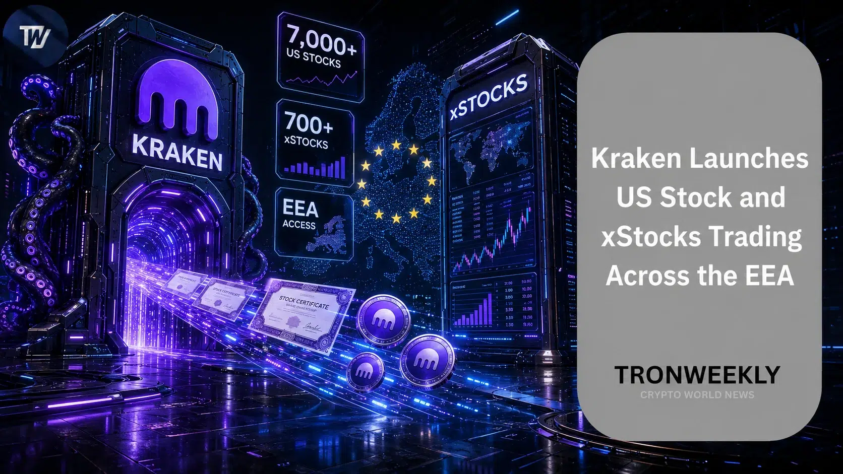Kraken запускает торговлю акциями США и xStocks по всему ЕЭЗ