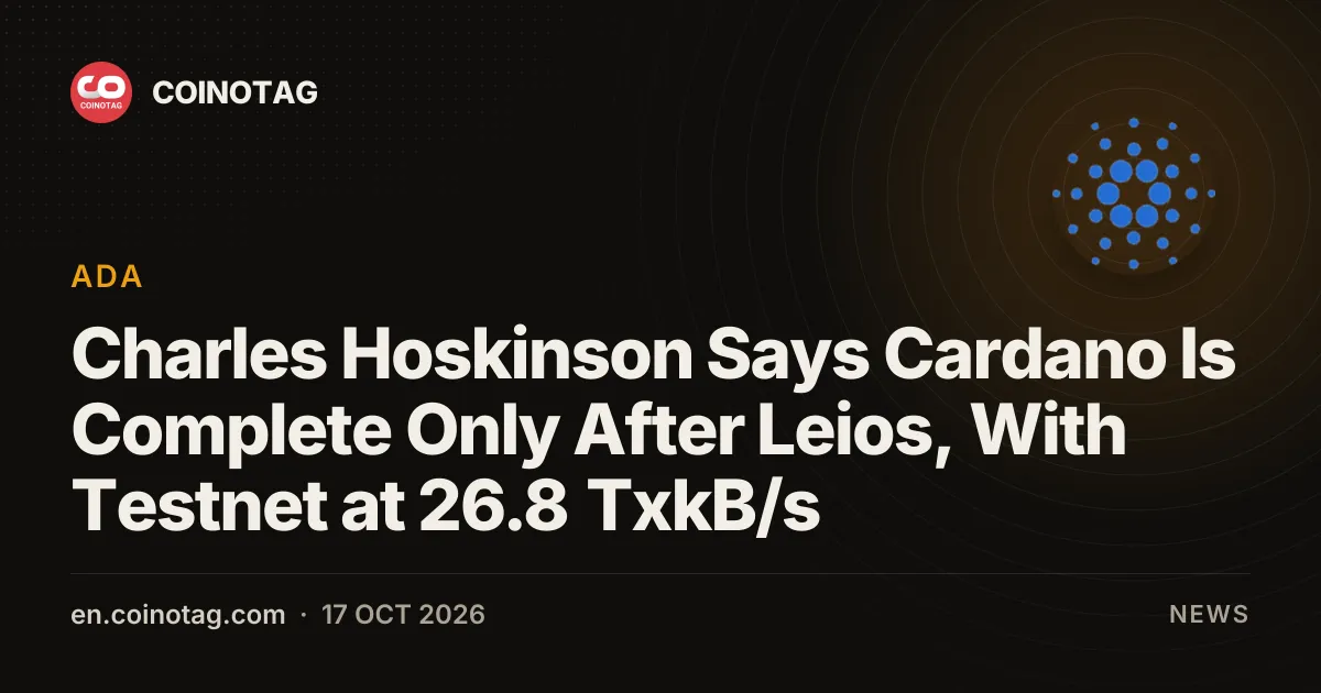 Хоскинсон: Cardano будет завершена только после Leios — тестнет Musashi Dojo достиг 26,8 TxkB/s