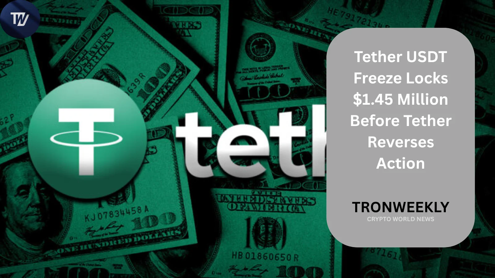 Tether временно заблокировала 1,45 млн USDT в хранилищах THORChain, а затем отменила заморозку