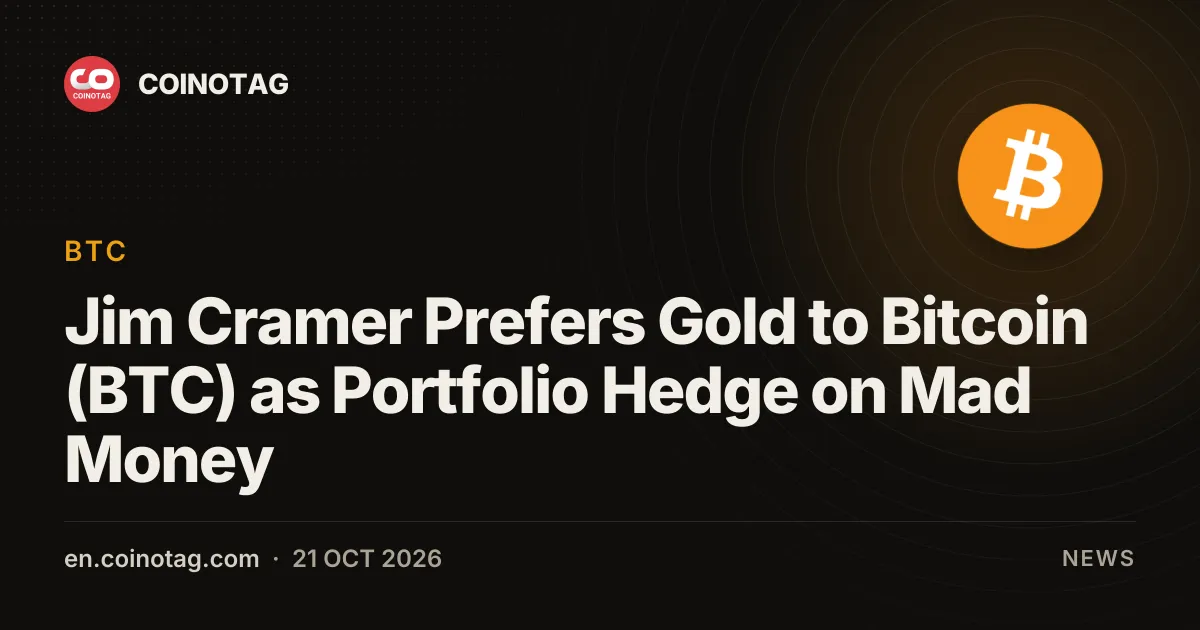 Jim Cramer zieht Gold Bitcoin (BTC) als Portfolio-Absicherung in Mad Money vor