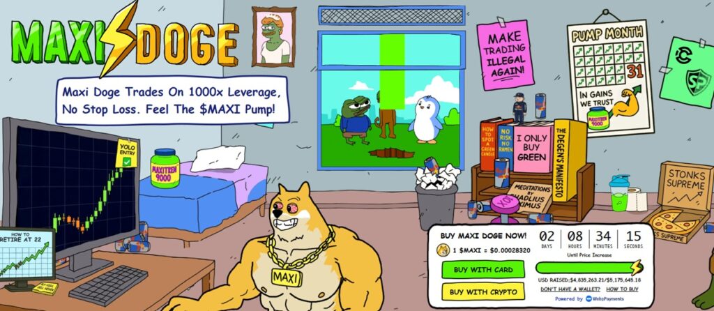 Maxi Doge (MAXI) Raises $4.8 Million in Presale, Targeting Gym and Crypto Trading Communities