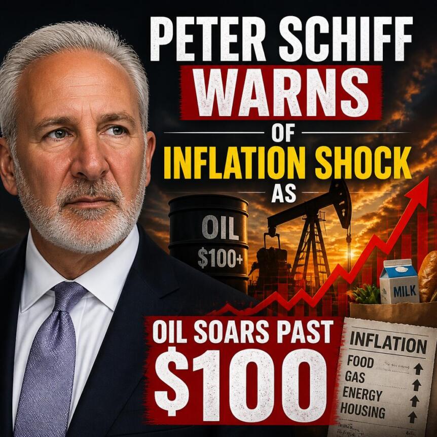Peter Schiff Warns Oil Rebound Could Lift July CPI as Brent Tops $100