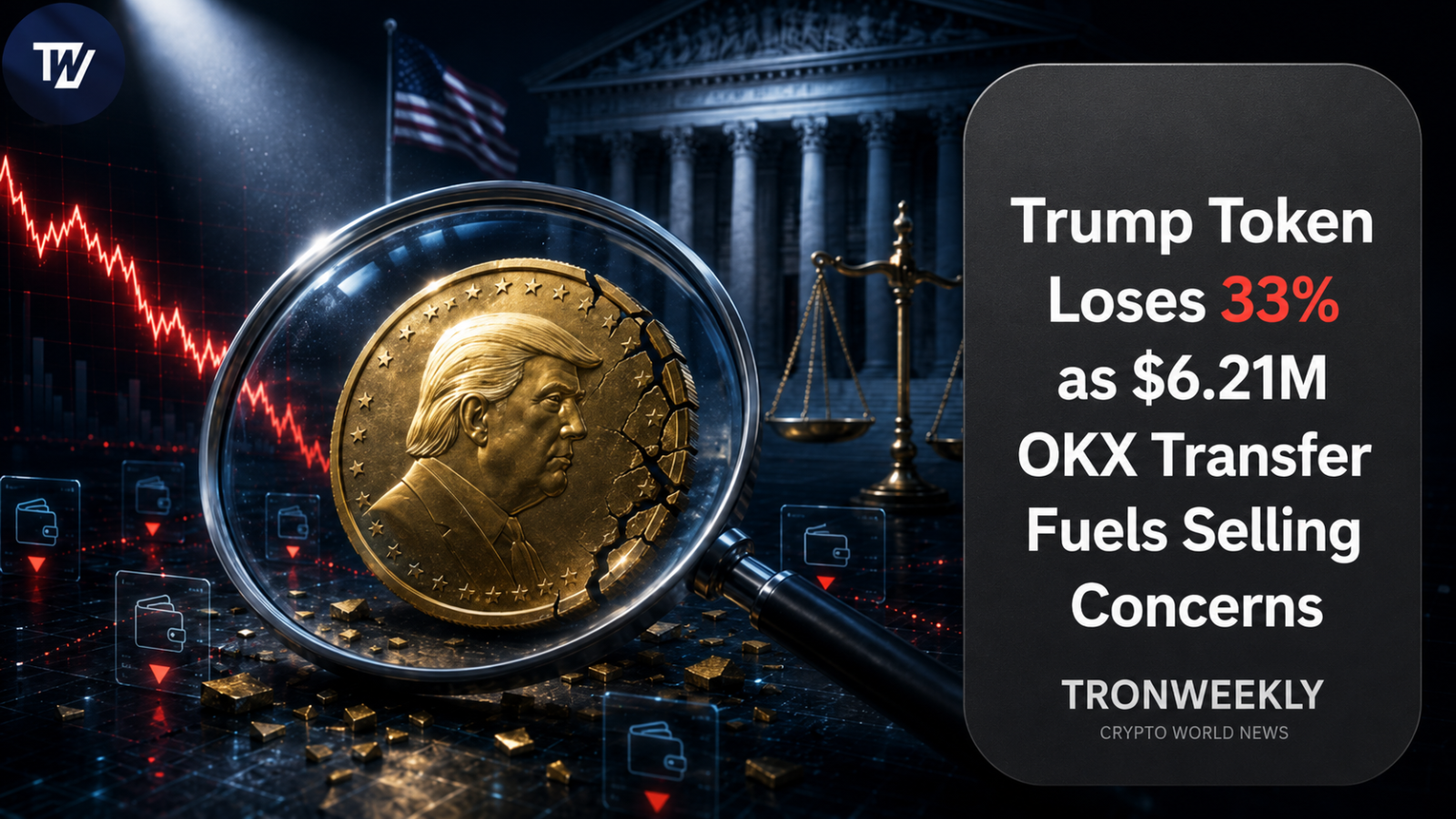 Trump Token fällt um 33 % – Übertragung von 6,21 Millionen USD an OKX schürt Verkaufssorgen