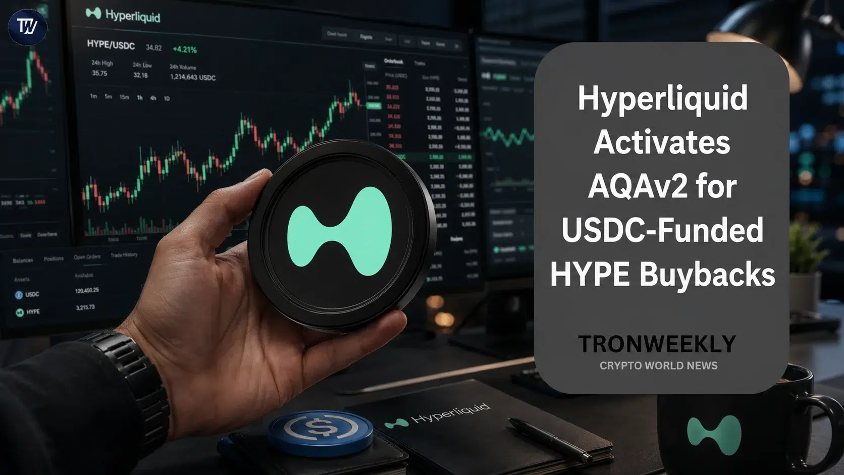 Hyperliquid attiva AQAv2 per dirottare il 90% del rendimento delle riserve USDC verso i buyback di HYPE