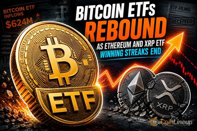 Bitcoin ETF's herstellen zich terwijl inflowreeksen van Ethereum- en XRP ETF's ten einde komen
