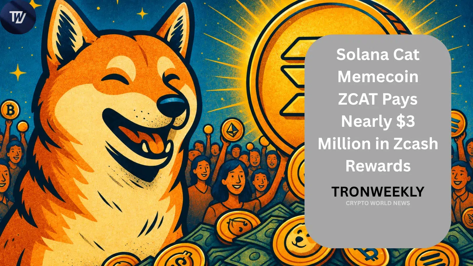 Memecoin kotów Solana ZCAT rozdziela prawie 3 miliony dolarów nagród w Zcash wśród posiadaczy