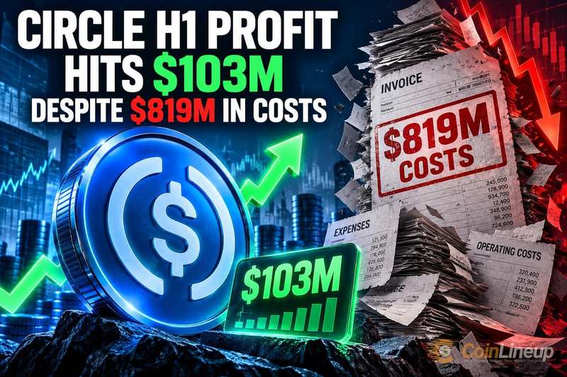 Circle получила прибыль в $103 млн за первое полугодие 2025 года, несмотря на $819 млн расходов на дистрибуцию и транзакции